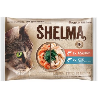 Shelma kočka losos a treska 4 x 85 g