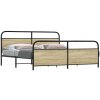 vidaXL Kovový posteľný rám bez matraca dub sonoma 200x200 cm 3318655