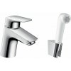 Hansgrohe Logis - Páková umývadlová batéria s ručnou sprchou Bidette a sprchovou hadicou 160 cm, chróm 71290000
