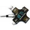 Multifunkčný tester USB s meraním kapacity, USB, micro USB, USB-C