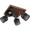 Rabalux 3299 prisadené stropné svietidlo Rotem 4x40W | E14 - drevo, čierna