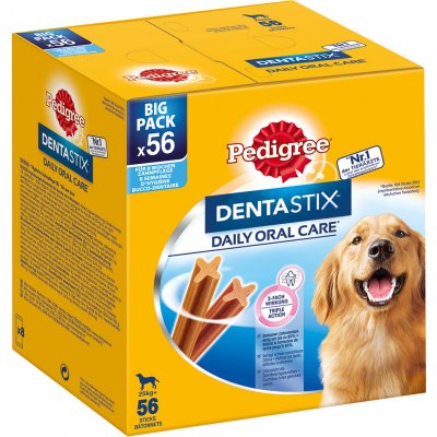 Pedigree Denta Stix každodenná starostlivosť o zuby - multibalenie Large 168 ks - pre veľkých psov (>25 kg)