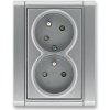 ABB, s.r.o. Time - 5513F-C02357 36 - Zásuvka dvojnásobná, natočená - oceľová