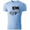 T-ričko BMW e36 line pánske tričko Farba trička: Nebeská Modrá, Farba potlače: Čierna, Veľkosť: M