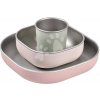 Jedálenská súprava Stainless Steel Meal Set Cotton Candy Beaba z nehrdzavejúcej ocele 3 dielna ružová od 4 mes