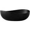 CERANO - Voľne stojaca vaňa z liateho mramoru Valentina - čierna matná - 180x110 cm