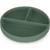 Silikónový deliaci tanier s prísavkou PETITE&MARS Take&Match Misty Green, guľatý, 6m+