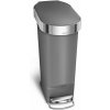 Simplehuman pedálový odpadkový kôš, 40 l, šedý plast, úzky, oválny, s nerez krytom vrecka (CW1391)