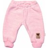Baby Nellys Pletené dojčenské nohavice Hand Made ružové