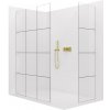 CERANO - Sprchová zástena Walk-in Crystal TL/P - 8 mm - bezvzperový systém - zlatá, industriálne sklo - 130x90x200 cm