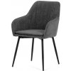 Jedálenská stolička, šedá látka, čierny kov DCL-221 GREY2