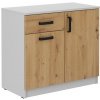 Bývaj s nami SK, WORK 820 nízka komoda, dub Artisan, svetlošedá LTD