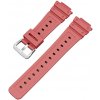 Remienok pre Casio, silikónový, červený, strieborná pracka (GA2100,DW6900)