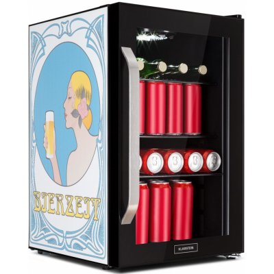 Klarstein Beersafe 70 Bierzeit Edition, chladnička, 70 l, 3 police, panoramatické sklenené dvere, nehrdzavejúca oceľ (HEA13-Beerzeit-OX)