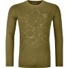 Ortovox pánské merino triko 185 Merino Tangram LS M | farba: green moss, veľkosť: S