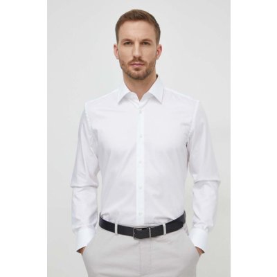 bavlněná Boss pánska košeľa regular s klasickým golierom 50512842 biela
