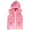 Ako v perinke Detská vlnená vesta na zips s kapucňou ružová