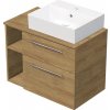 INTEDOOR Kúpeľ.skriňa+umývadlo BEE, úchyt chróm, 80cm, regál vľavo, dub Hickory
