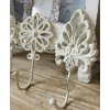 Chic Antique Béžový antik nástenný háčik s ornamentom - 8*1*16,5 cm - Chic Antique