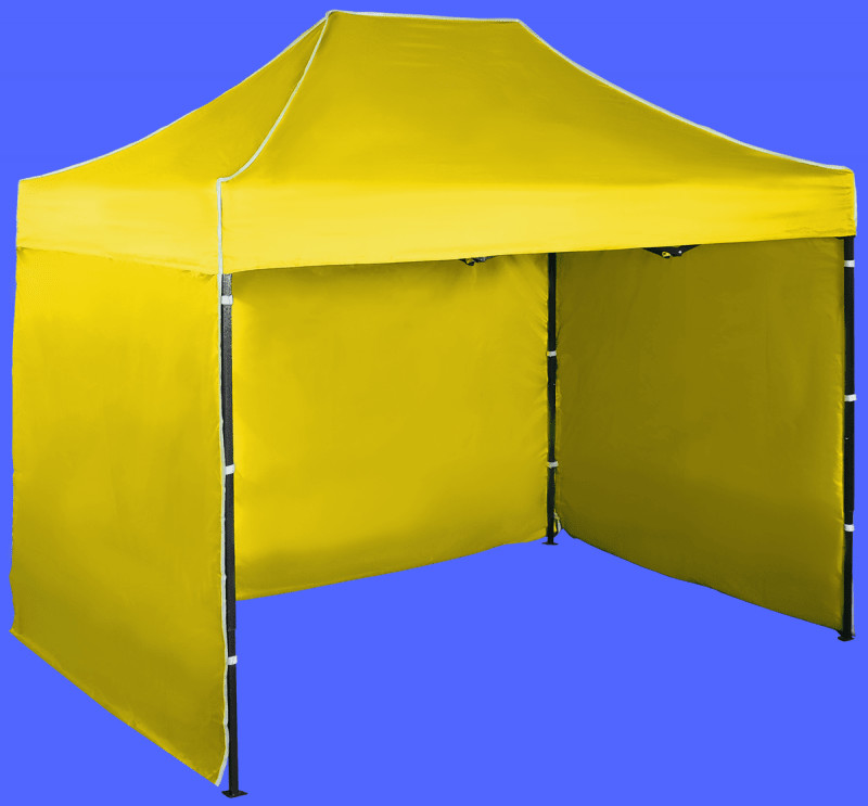 Expodom Párty stan 2x3m - oceľový, Žltá, 3 bočné plachty