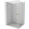 Mexen Lunar Duo, výklopný sprchový kút 110 x 90 cm, 8mm číre sklo, zlatý profil, 834-110L-090P-50-00