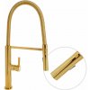 Gamma Mega, vysoká kuchynská batéria s elastickým ramenom a spŕškou, zlatá lesklá, GMA-BFL-GD