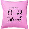 Mačacie jóga (Hana-creative) - Vankúš 50x50 - 50x50 - Vrátane výplne ( Ružová )