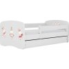 Kocot kids Detská postieľka Babydreams zajačiky biela, variant 80x160, bez šuplíků, s matrací