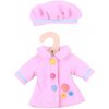 Bigjigs Toys ružový kabátik s čiapočkou pre bábiku 28 cm