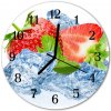 Nástenné sklenené hodiny Jahodová zmrzlina fi 30 cm