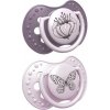 LOVI Utišujúci cumlík dynamický Botanic 6-18m 2 ks - dievča