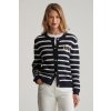 SVETER GANT STRIPED COTTON KNIT JACKET EVENING BLUE