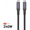 Fixed FIXDBP-CC2-GR USB-C/USB-C, PD 3.1, 240W, 2m, sivý