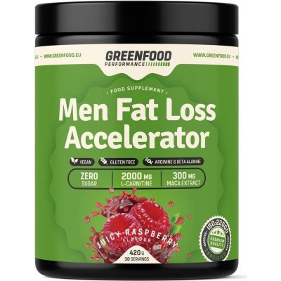 Spaľovač tukov GreenFood Nutrition Performance Mens Fat Loss Accelerator Juicy raspberry 420g (GF6009)