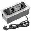 Zásuvka na nábytok SOFT 2x zásuvka s uzemnením, USB A+C, napájací kábel so zástrčkou (GTV)