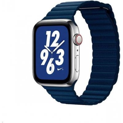 COTEetCI kožený magnetický řemínek Loop Band pro Apple Watch 38 / 40mm tmavě modrý WH5205-DB