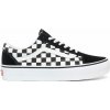 VANS UA OLD SKOOL PLATFORM (CHECKERBOARD) BLK/TR WHT - 130