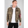 Alpha Industries MA-1 TT HOOD bunda pánska olive camo zelený maskáč