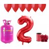 HeliumKing Hélium párty set na 2. narodeniny s červenýmií balónmi