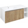 SAPHO - LOREA skrinka s umývadlom 101x46x51,5cm (80+20cm), ľavá, dub Alabama/biela matná LE080-2231-L-02