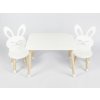 ELIS DESIGN Detský stôl a stoličky Zajačik stôl + 2 stoličky