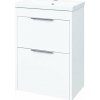 Mereo Vigo Skrinka s umývadlom 51x72x40 cm, 2 zásuvky, lesklá biela CN310