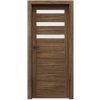 PORTA Doors SET Rámové dvere VERTE HOME D.3 so sklom, fólia Dub Tmavý Matný + zárubeň PD-VER-D3_DUBTMMAT
