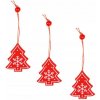SPRINGOS Vianočné ozdoby - Stromčeky s vločkami, sada 3ks