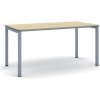 Rokovací kancelársky stôl PRIMO SQUARE, 160x80 cm, sivostrieborná podnož, dub prírodný