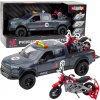 LEAN Toys Auto Pickup s motorom Svetlá Zvuk Sivá 1:12