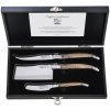 Laguiole Súprava nôž na syr LAGUIOLE LUXURY , 3 ks, darčeková súprava, rukoväte z olivového dreva