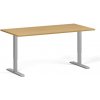 Výškovo nastaviteľný stôl, 160x80 cm, 1 motor, sivá podnož, buk