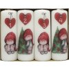 Adventné sviečky Ø4X12CM valcovité biele