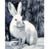 ZUTY Maľovanie podľa čísel KRÁLIK V ZIME PRI LESE Rámovanie bez rámu a bez vypnutia plátna Rozmer 80x100 cm